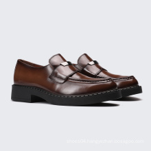 Custom Slip On Mens Fashion Dress Leather Black Loafers Shoes For Men